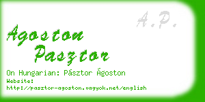 agoston pasztor business card