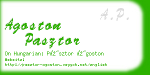 agoston pasztor business card